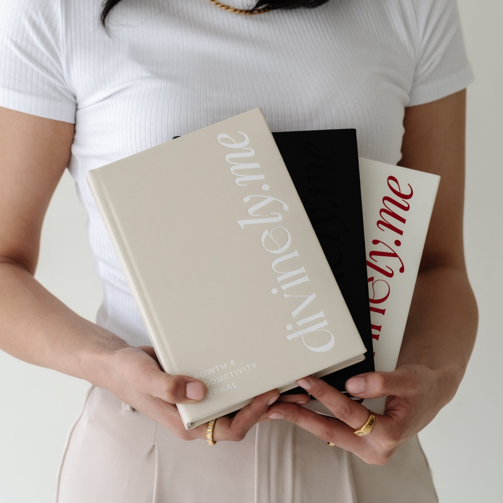 Girl Holding the Luxury Growth & Productivity Journal Aesthetic