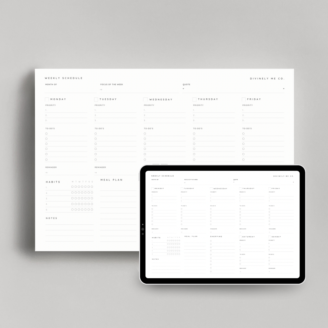 Weekly Schedule Printable